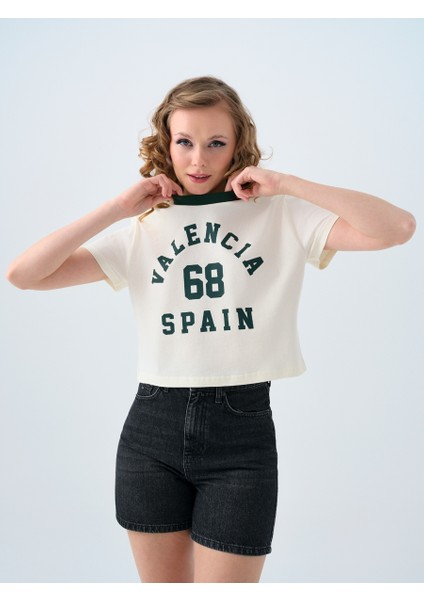 Regular Long Crop Kadın Tshirt K.kol