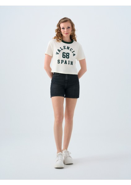 Regular Long Crop Kadın Tshirt K.kol