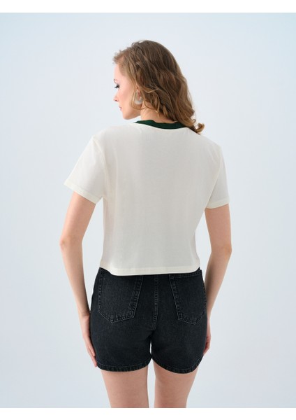 Regular Long Crop Kadın Tshirt K.kol