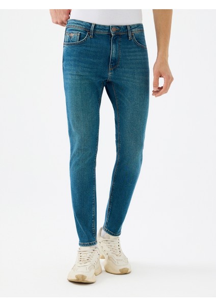 Erkek Jean Pantolon Petrol LF2037021 Justin Skinny