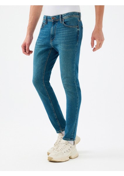 Erkek Jean Pantolon Petrol LF2037021 Justin Skinny