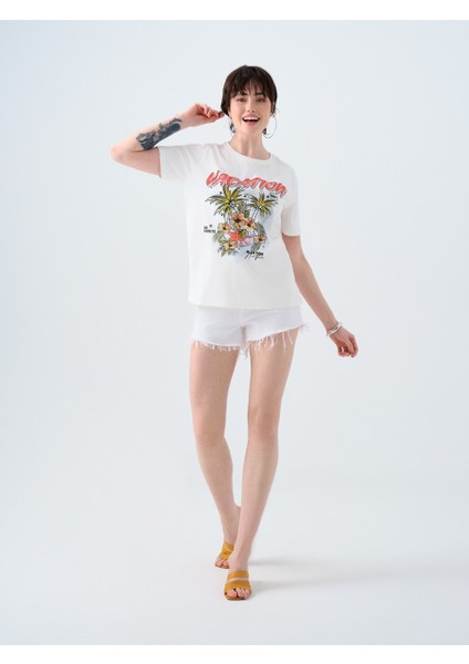 Long Crop Kadın Tshirt K.kol