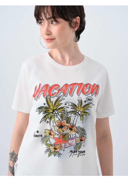 Long Crop Kadın Tshirt K.kol