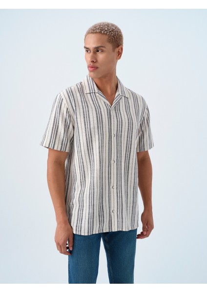 Relax Fit Lacivert Erkek Gömlek LF2038621