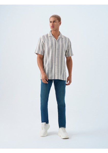 Relax Fit Lacivert Erkek Gömlek LF2038621