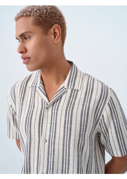 Relax Fit Lacivert Erkek Gömlek LF2038621