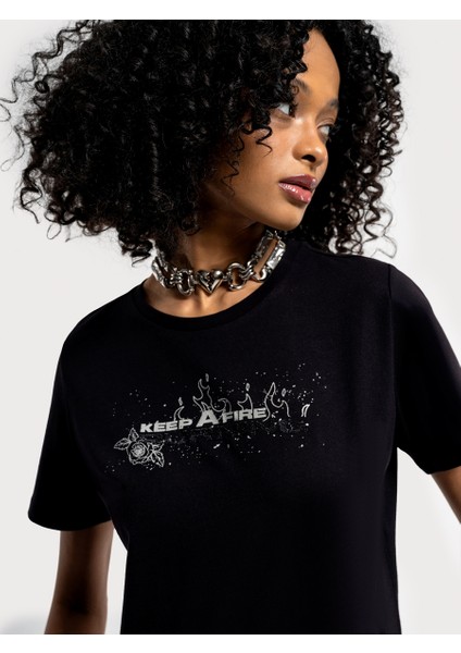 Kadın T-Shirt Siyah LF2035221