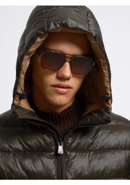 Erkek Kapüşonlu Mont