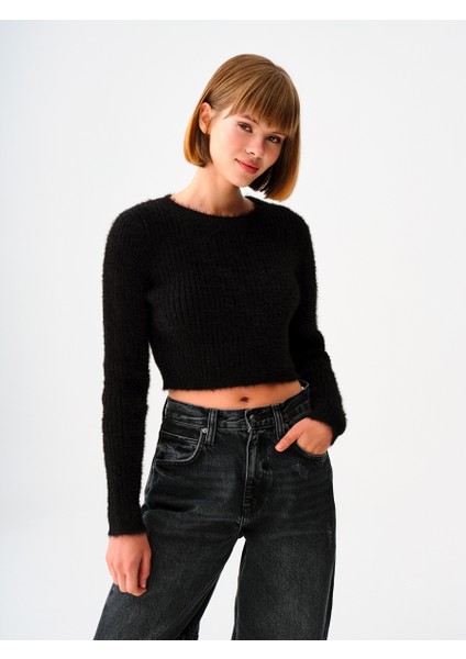 Loose Crop Kadın Kazak