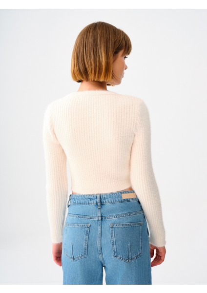 Loose Crop Kadın Kazak