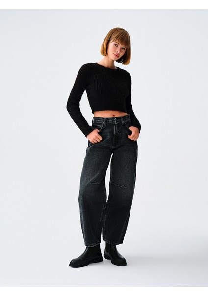 Loose Crop Kadın Kazak