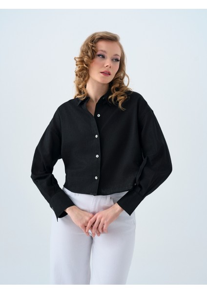 Loose Long Crop Kadın Gömlek U.kol