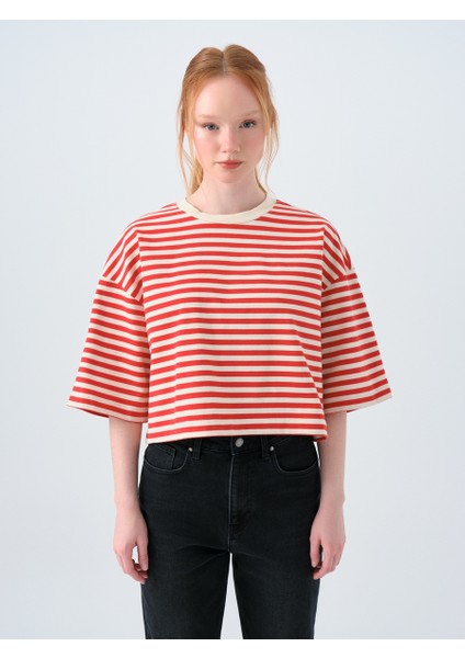 Loose Crop Kadın Tshirt K.kol