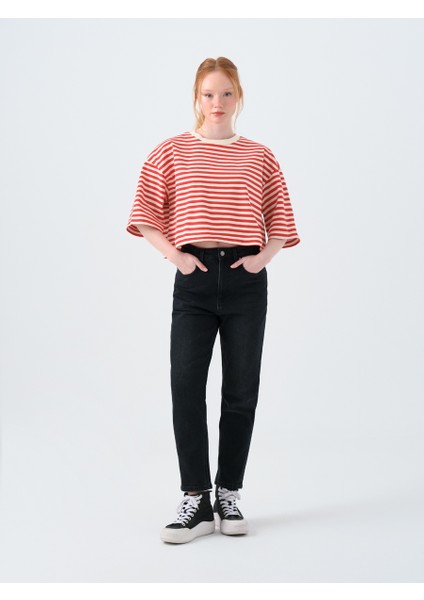 Loose Crop Kadın Tshirt K.kol