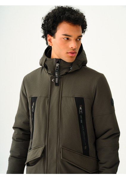 Erkek Kapüşonlu Uzun Parka