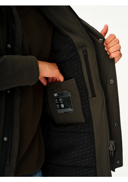 Erkek Kapüşonlu Uzun Parka