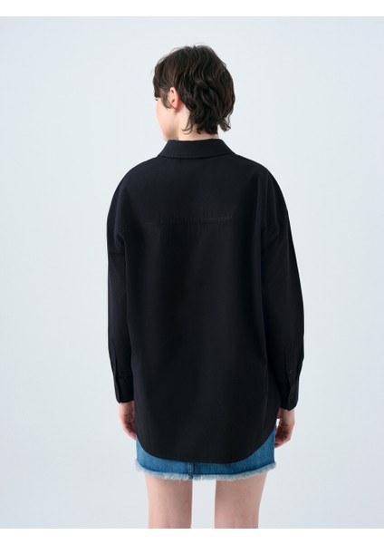 Oversize Fit Kadın Gömlek U.kol