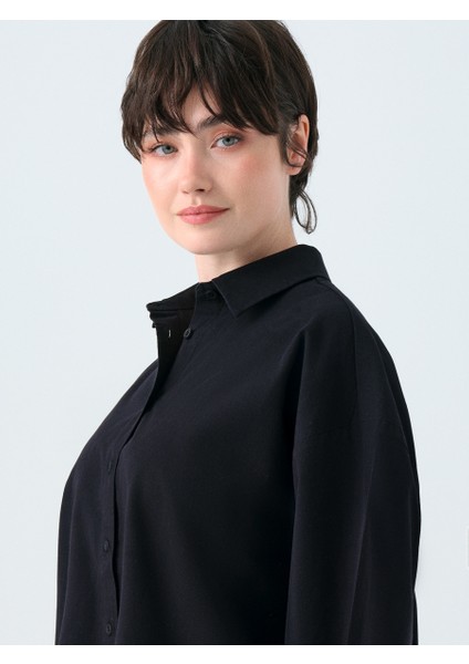 Oversize Fit Kadın Gömlek U.kol