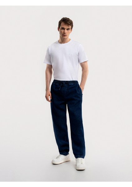 Slouchy Elastic Waist Fit Erkek Pantolon