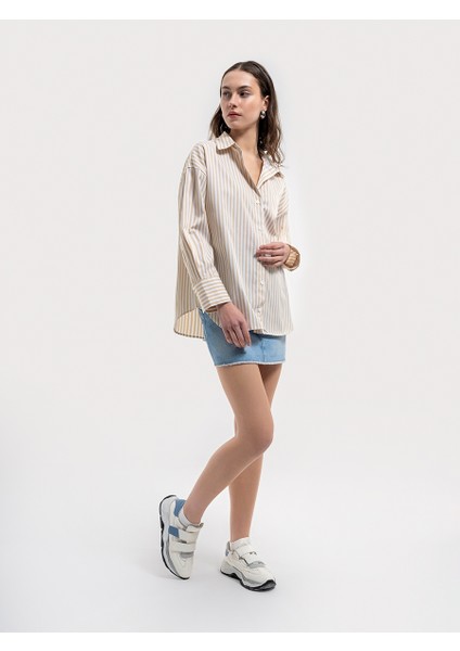Relax Fit Kadın Gömlek U.kol