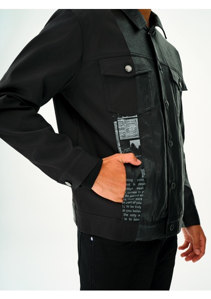 Erkek Deri Ceket LF2036484 LF2036484001