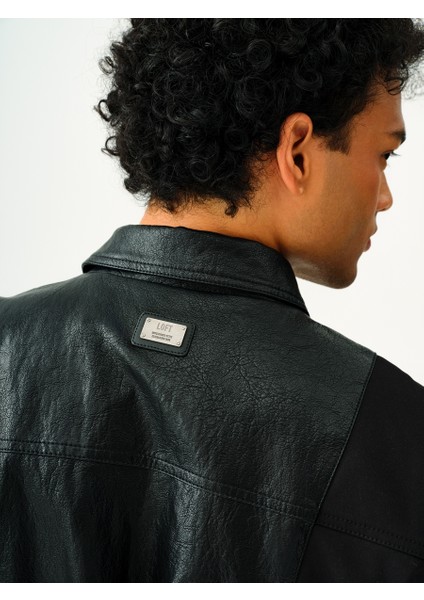 Erkek Deri Ceket LF2036484 LF2036484001