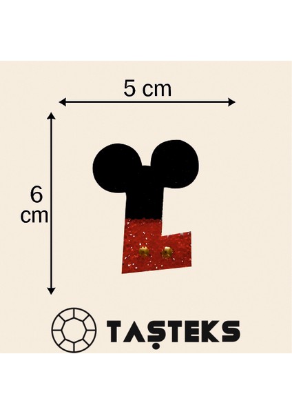 Taşlı Ütülenebilen Veya Sticker Olarak Kullanılabilen ' Mickey L ' Harfi