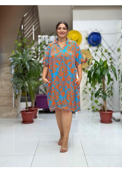 VN18113 Viskon Venedik Elbise