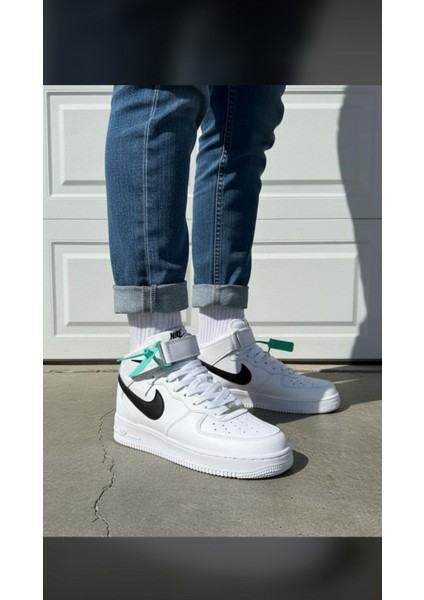Nike Air Force Beyaz - Siyah Unisex Sneaker Spor Ayakkabı