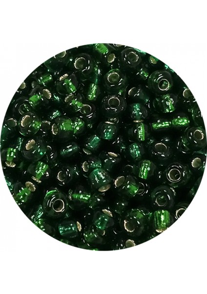 Dökme Cam Kum Boncuk (8/0) 3 mm - 20 Gram - Şeffaf Asker Yeşili - BNC177 fiyatları