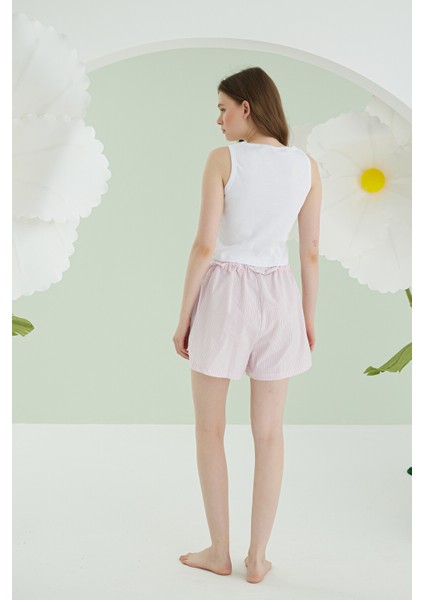 Pembe Kurdele Crop Şort Takım fiyatları