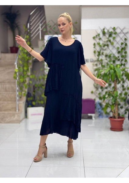 VL4120 Pamuk Vual Elbise Siyah modelleri