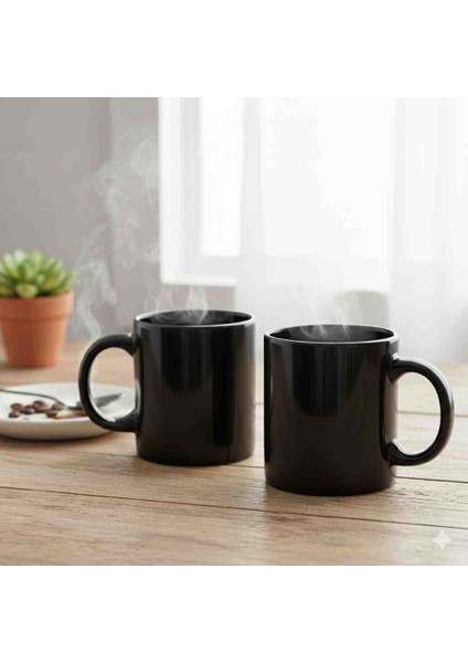 2 Li Siyah Kupa Bardak