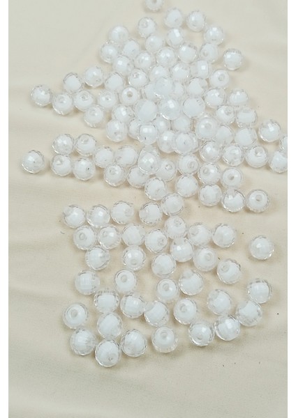 Dünya Boncuk Içten Boncuklu Bileklik Çanta Boncuğu 10 mm 50 gr Beyaz - BNC463