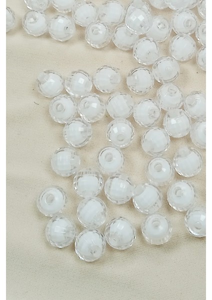 Dünya Boncuk Içten Boncuklu Bileklik Çanta Boncuğu 10 mm 50 gr Beyaz - BNC463 fiyatları