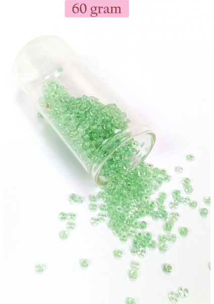 Dökme Cam Kum Boncuk (8/0) 3 mm - 60 Gram - Şeffaf Açık Yeşil - BNC191