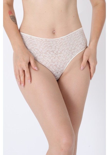 Ekru Nirvana Yüksek Bel Külot