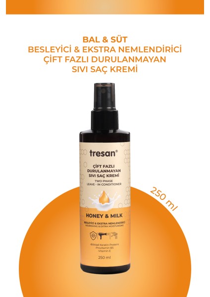Bal ve Süt Besleyici ve Ekstra Nemlendirici Durulanmayan Saç Kremi (Fön Suyu) 250 ml