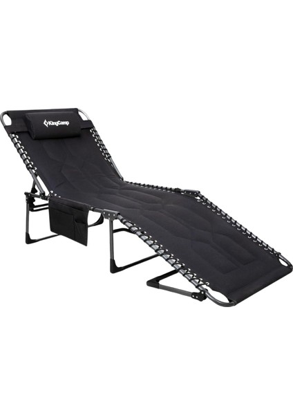 Kingcamp Magnolia B20 Premium 7 Kademeli Katlanır Dolgulu Şezlong Black
