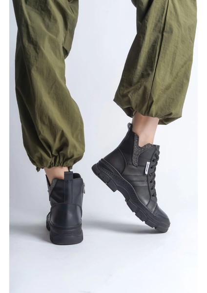 Amber Bağcıklı Fermuarlı Ortopedik Tabankadın Bot St - Siyah modelleri