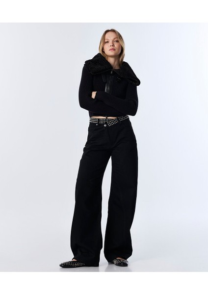 Trok Baskılı Baggy Jean Pantolon TW6250018039001