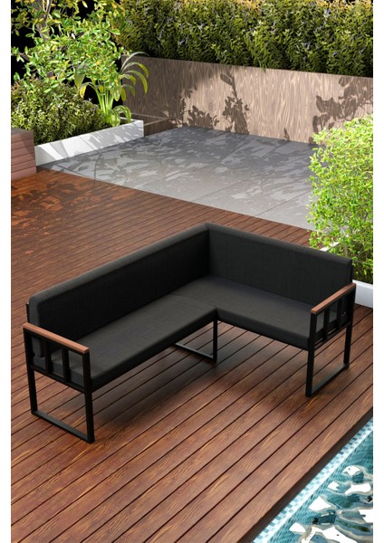 Pare Köşe Takımı Siyah (Mutfak,bahçe,balkon,oturma Odası)