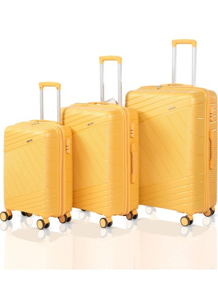 Polipropilen Kırılmaz Üçlü Valiz Seti