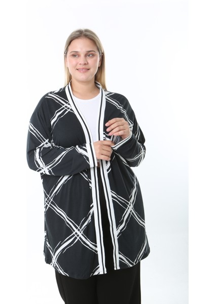 Kadın Likralı Desenli Büyük Beden Hırka fiyatları