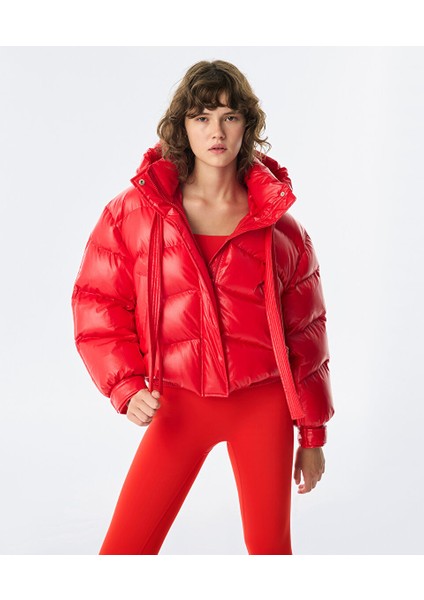 Parlak Dokulu Puffer Mont TW6250012227034