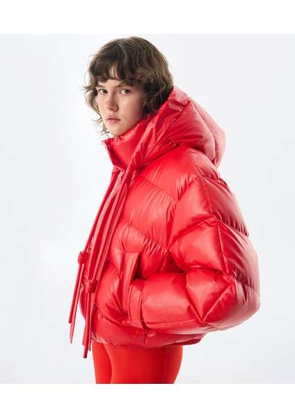 Parlak Dokulu Puffer Mont TW6250012227034