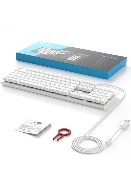 Mk-Storm 104 Tuş Blue Switch Kablolu Türkçe Q Beyaz Gaming Klavye
