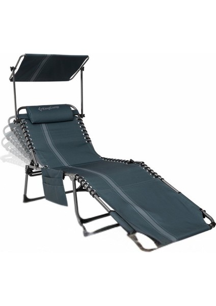 Kingcamp Magnolia B10 Plus Hands-Free Premium 7 Kademeli Katlanır Şezlong Blue/grey
