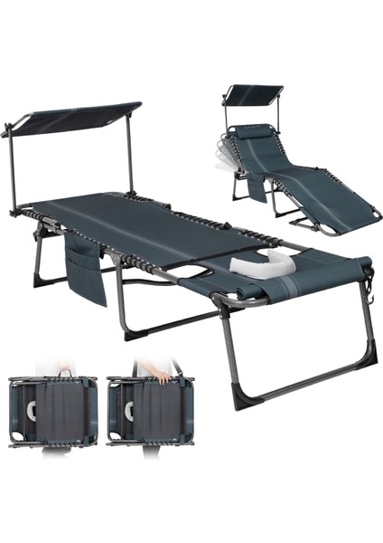 Kingcamp Magnolia B10 Plus Hands-Free Premium 7 Kademeli Katlanır Şezlong Blue/grey fiyatları