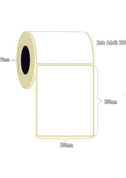 206X300MM Kuşe Inkjet Etiket